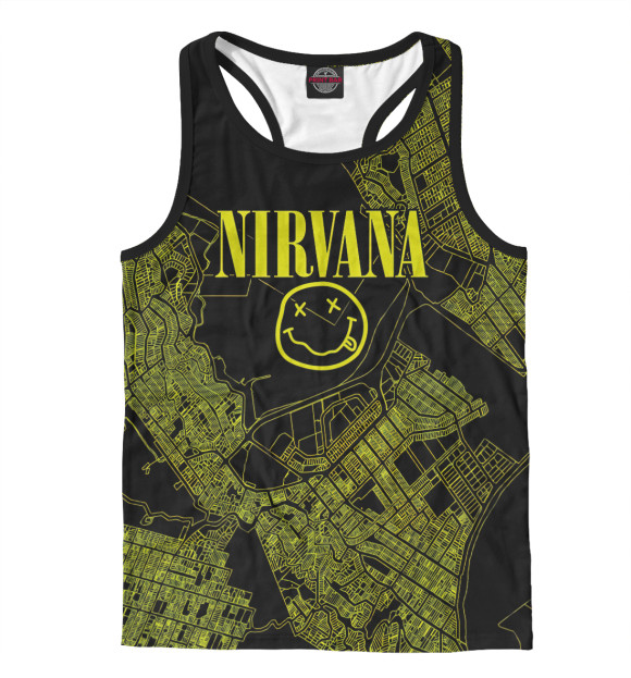 Мужская майка-борцовка с изображением Nirvana цвета Белый