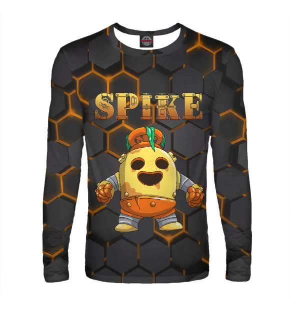 Мужской лонгслив с изображением Brawl Stars Spike Robot цвета Белый