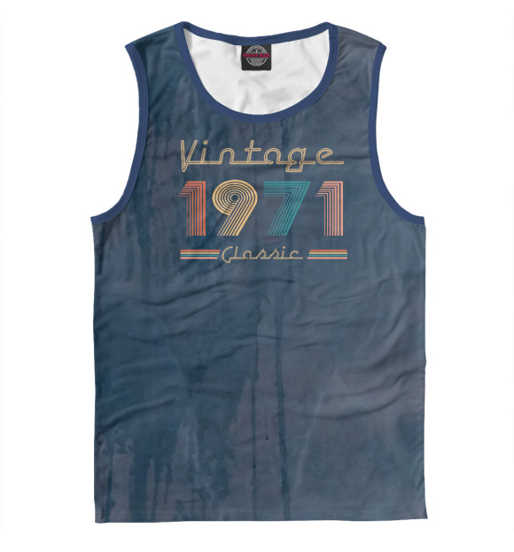Мужская майка с изображением 1971 Vintage Classic Retro цвета Белый