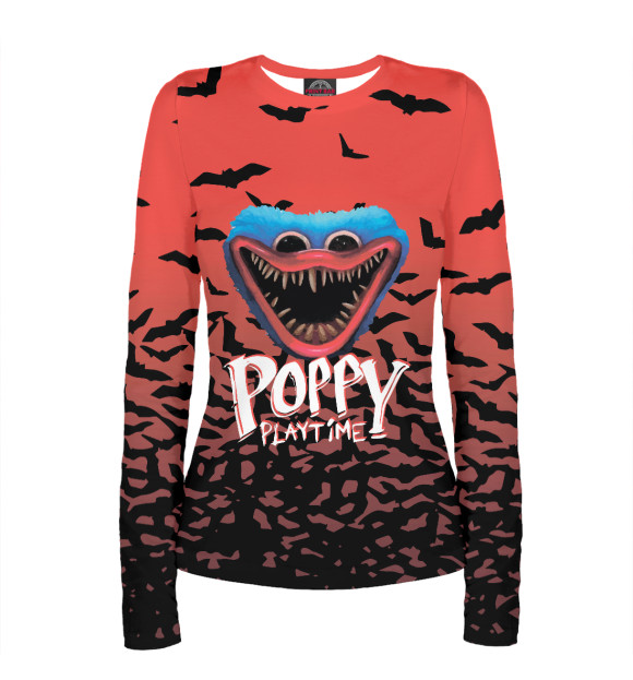 Женский лонгслив с изображением Poppy Playtime цвета Белый