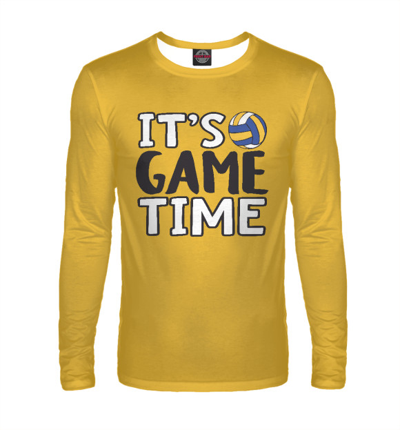 Мужской лонгслив с изображением Game Time цвета Белый