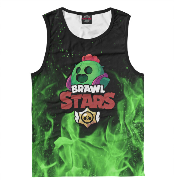 Майка для мальчика с изображением Brawl Stars - Spike цвета Белый