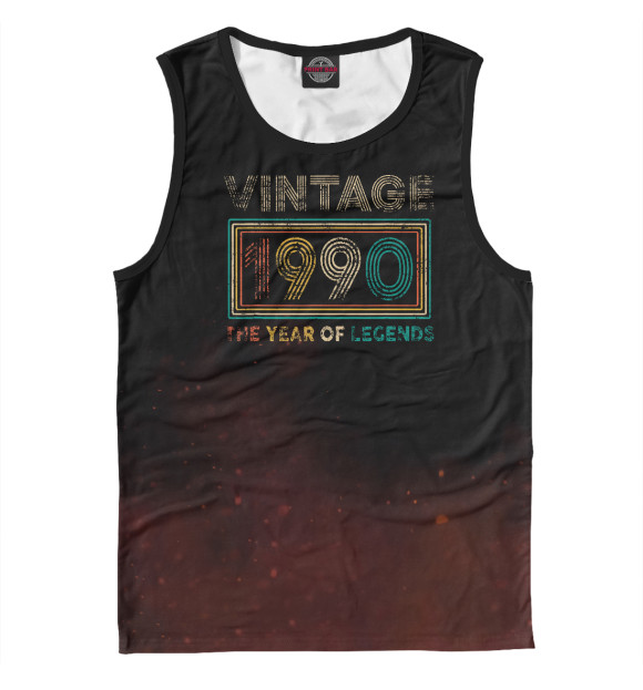 Мужская майка с изображением Vintage 1990 цвета Белый