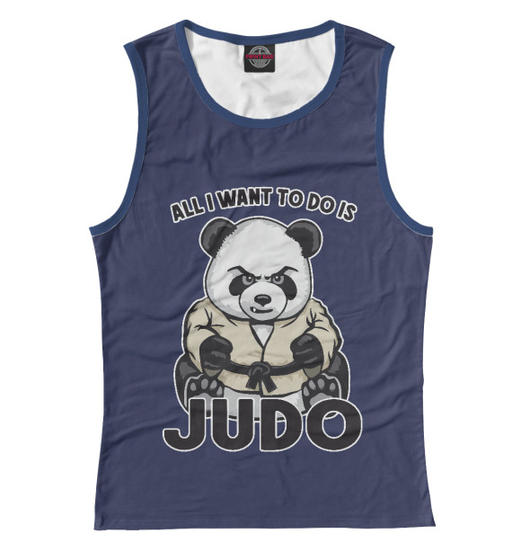 Майка для девочки с изображением Judo Panda цвета Белый