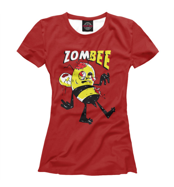Женская футболка с изображением ZomBEE цвета Белый