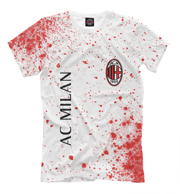 Мужская футболка с изображением AC Milan / Милан цвета Белый
