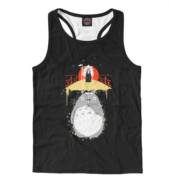 Мужская майка-борцовка с изображением Totoro цвета Белый