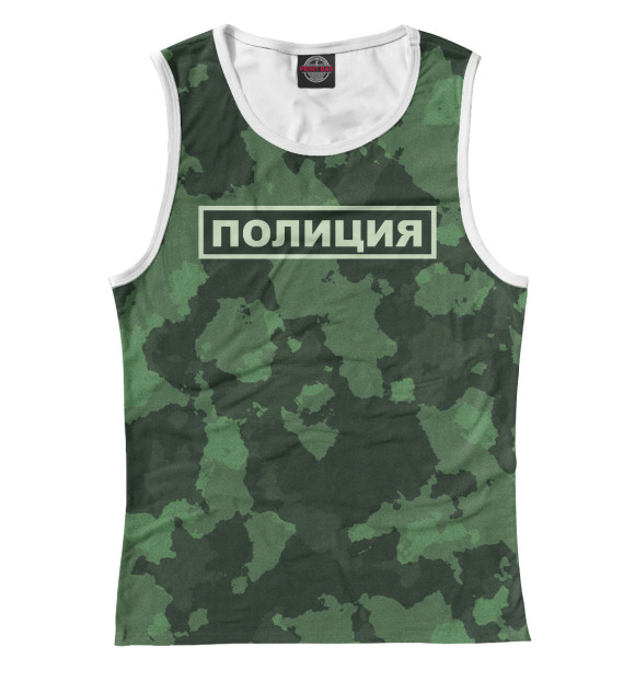 Майка для девочки с притом Полиция цвета Белый Майка для девочки с изображением Полиция цвета Белый
