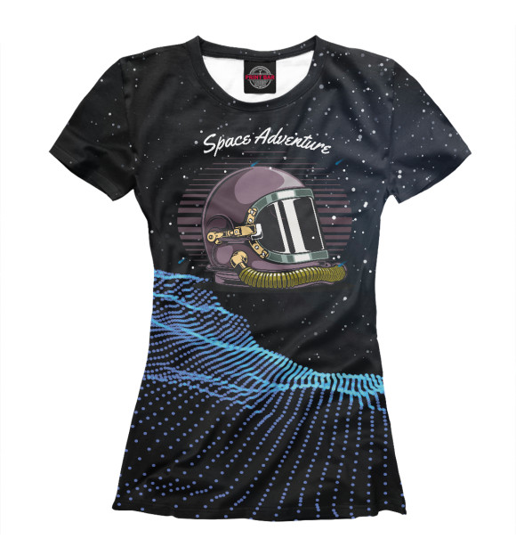 Женская футболка с изображением Космические приключения цвета Белый