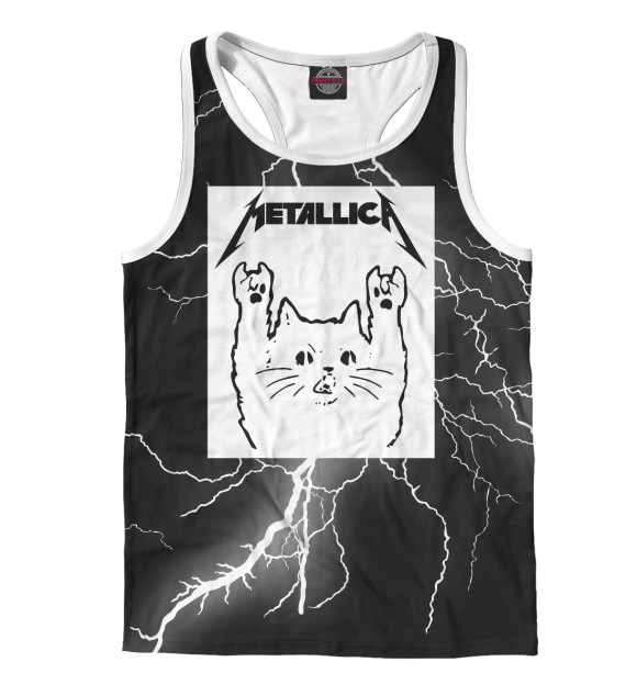 Мужская майка-борцовка с изображением Metallica цвета Белый