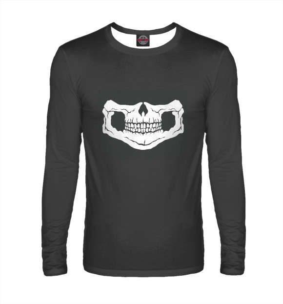 Мужской лонгслив с изображением Mask skull цвета Белый