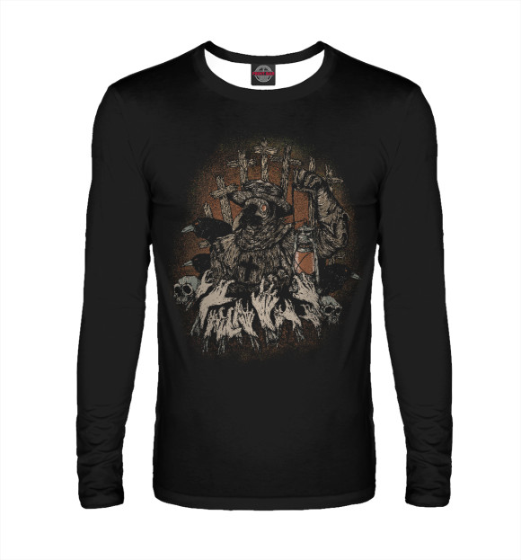 Мужской лонгслив с изображением Doctor Plague. Black Death. цвета Белый