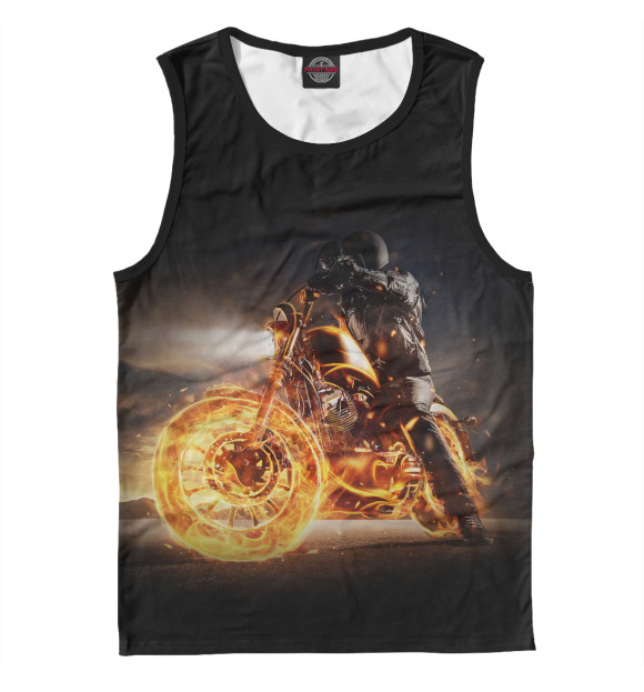 Мужская майка с изображением Night racer цвета Белый