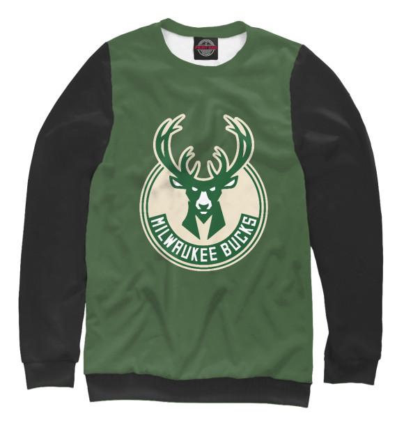 Свитшот для девочек с изображением Milwaukee Bucks цвета Белый