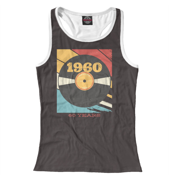 Женская майка-борцовка с изображением Retro vynil цвета Белый