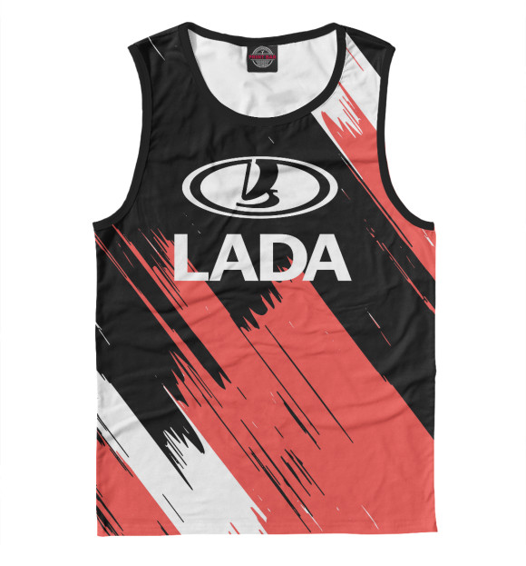 Мужская майка с изображением LADA цвета Белый