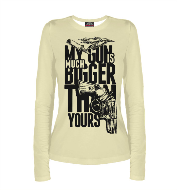 Женский лонгслив с изображением Мой Пистолет Больше 4 цвета Белый