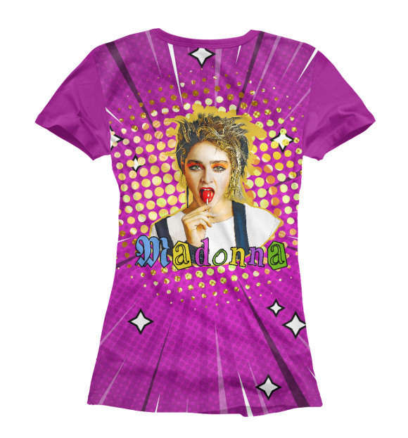 Женская футболка с изображением Madonna 80s Pop Art цвета Белый