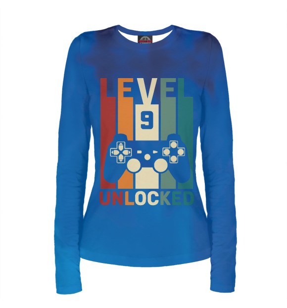 Женский лонгслив с изображением Level 9th Unlock цвета Белый