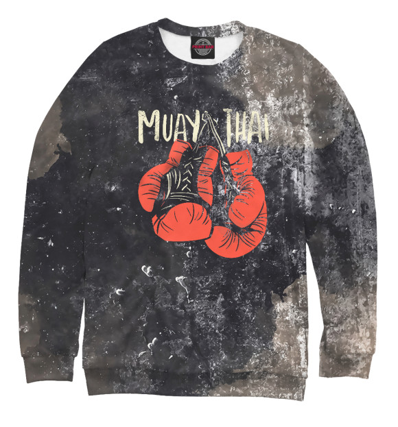 Свитшот для мальчиков с изображением Muay Thai Gloves цвета Белый