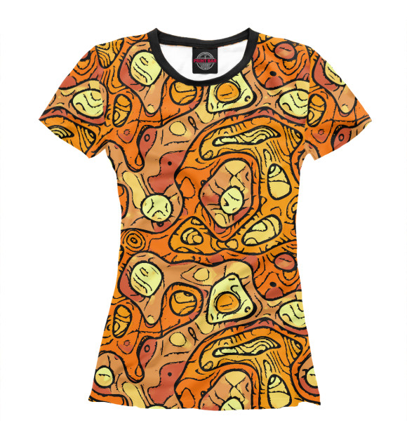 Женская футболка с изображением Оранжевая психоделика цвета Белый