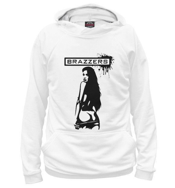 Женское худи с изображением Brazzers цвета Белый