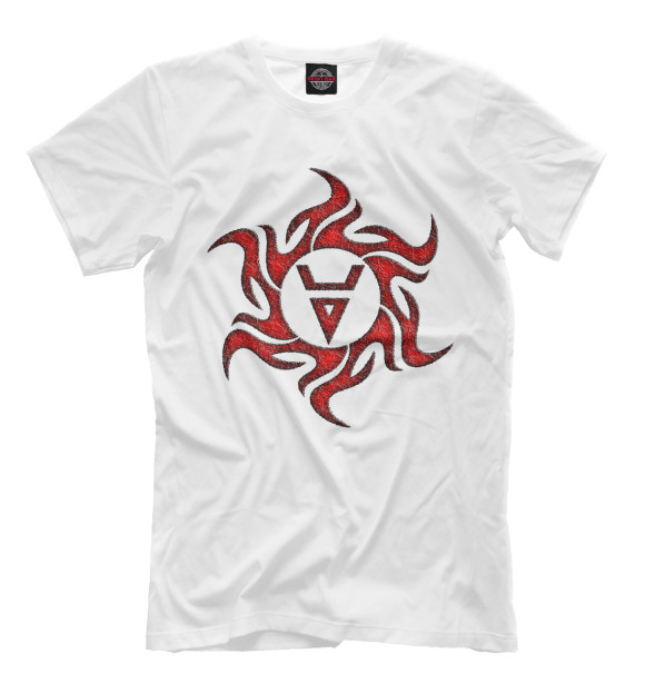 Мужская футболка с изображением Символ оберег Велеса цвета Белый