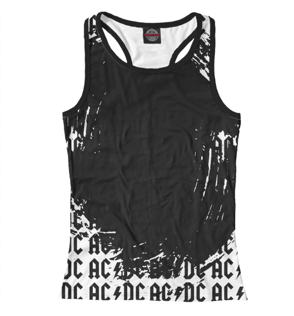 Женская майка-борцовка с изображением AC/DC цвета Белый