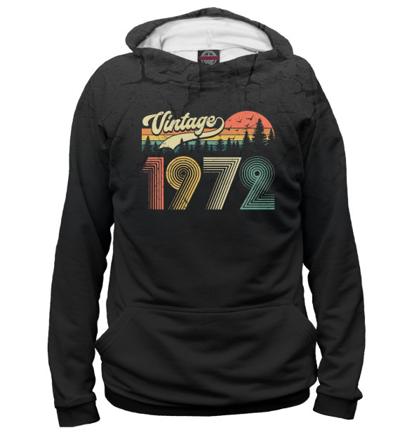 Женское худи с изображением Vintage 1972 цвета Белый