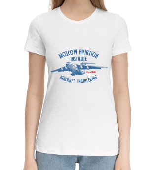 Хлопковая футболка для девочек МАИ Самолетостроительный
