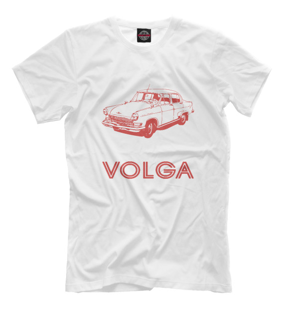 Мужская футболка с изображением VOLGA цвета Белый
