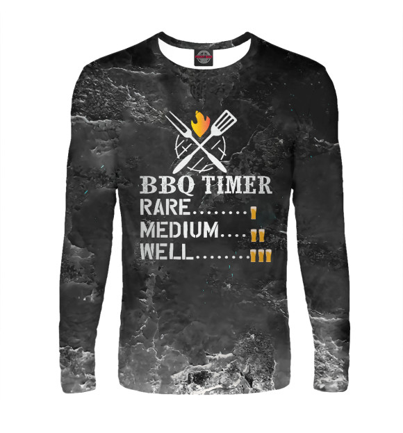 Мужской лонгслив с изображением BBQ Timer Beer Grill Master цвета Белый