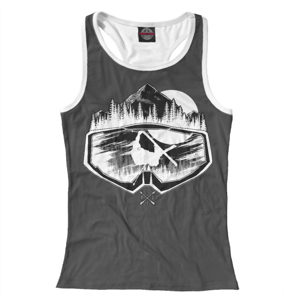 Женская майка-борцовка с изображением Ski цвета Белый