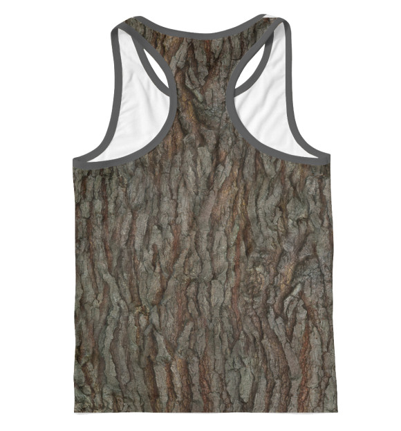 Мужская майка-борцовка с изображением Бревно цвета Белый