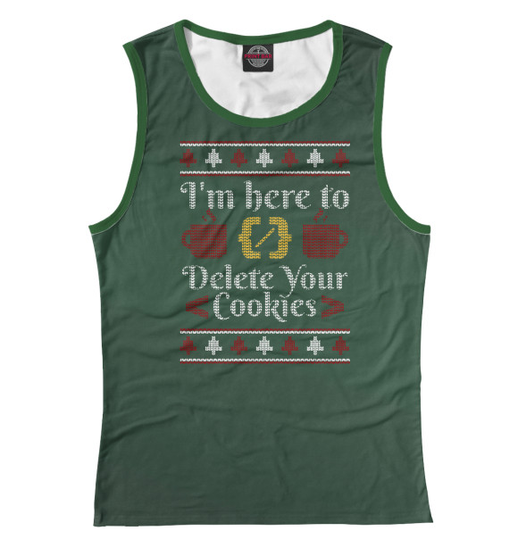 Женская майка с изображением Programmer Ugly Sweater цвета Белый