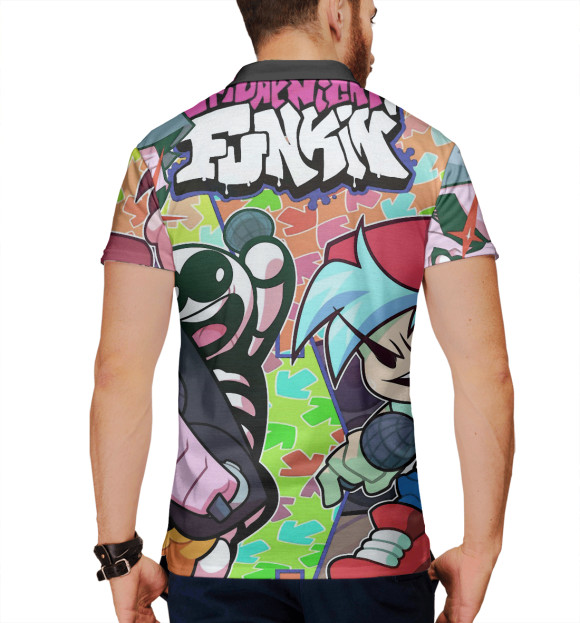 Мужское поло с изображением Friday Night Funkin цвета Белый