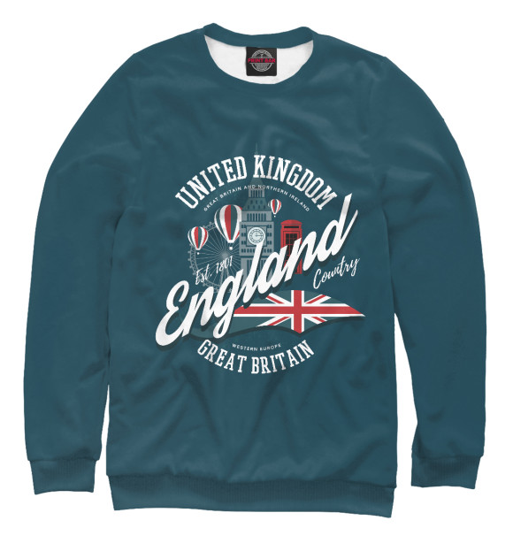 Свитшот для мальчиков с изображением England цвета Белый