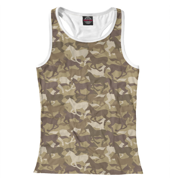 Женская майка-борцовка с изображением Лошади цвета Белый