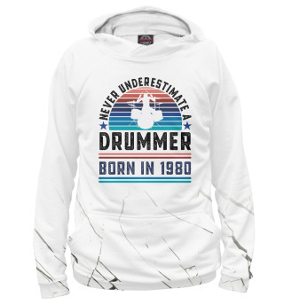 Женское худи Drummer born 1980