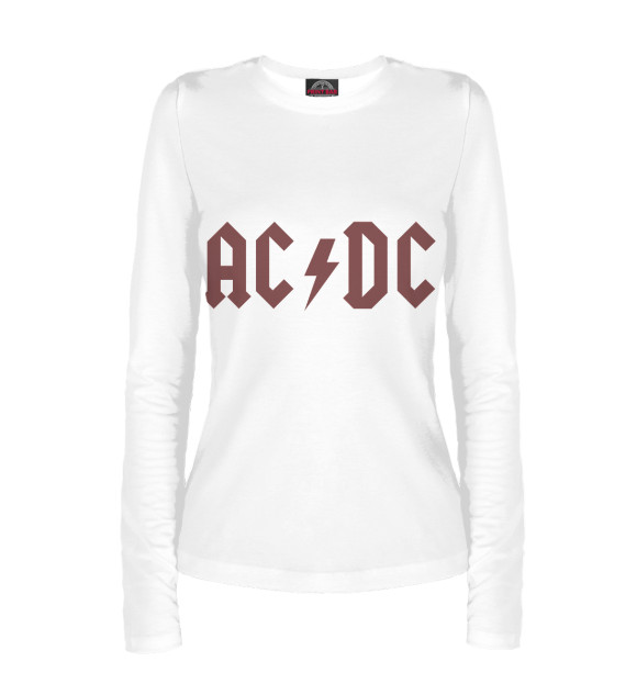 Женский лонгслив с изображением AC/DC цвета Белый