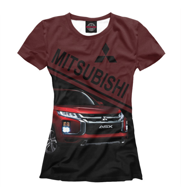 Футболка для девочек с изображением Mitsubishi цвета Белый