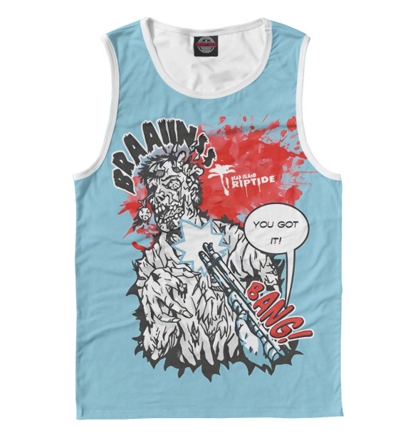 Мужская майка с притом Dead island цвета Белый Мужская майка с изображением Dead island цвета Белый