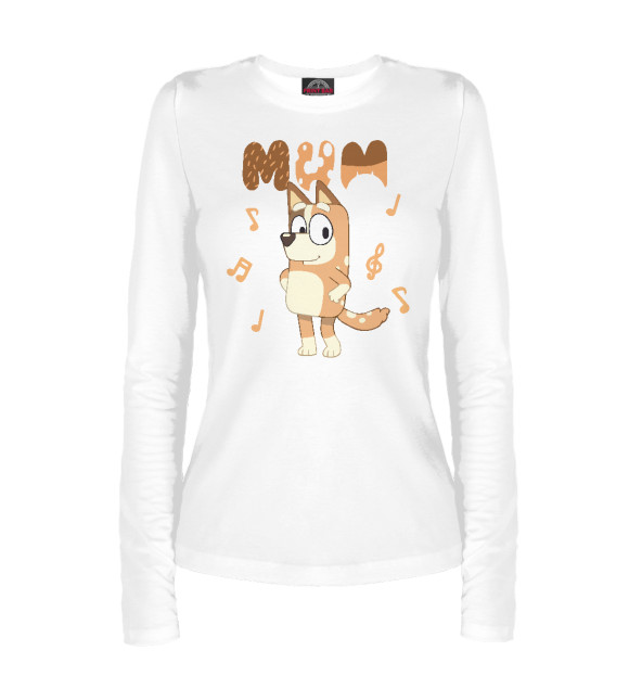 Женский лонгслив с изображением Dog Mum цвета Белый