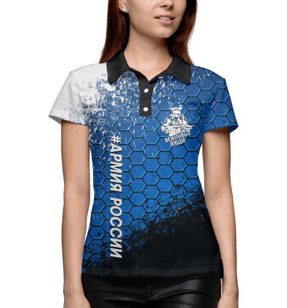 Женское поло с изображением Вежливые люди | Армия РФ цвета Белый