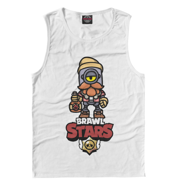 Мужская майка с изображением Brawl Stars цвета Белый