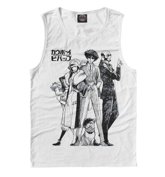 Майка для мальчика с притом Ковбой Бибоп цвета Белый Майка для мальчика с изображением Ковбой Бибоп цвета Белый