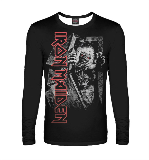 Мужской лонгслив с изображением Iron Maiden цвета Белый