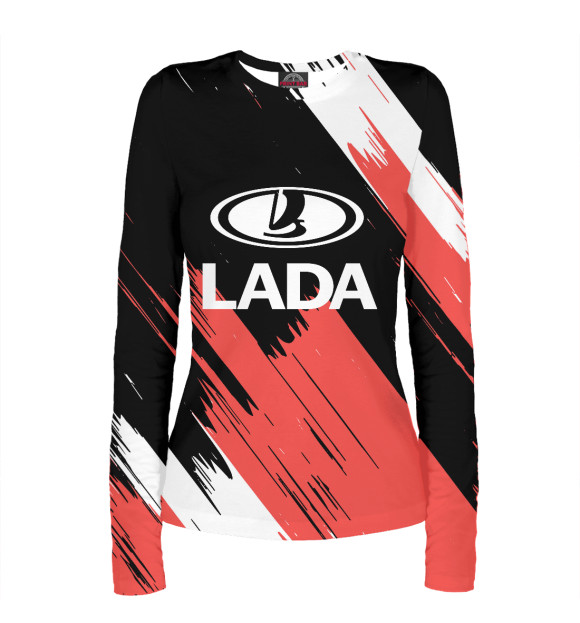 Женский лонгслив с изображением LADA цвета Белый