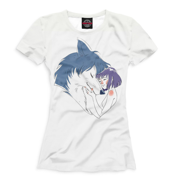 Женская футболка с изображением Волчьи дети Амэ и Юки цвета Белый