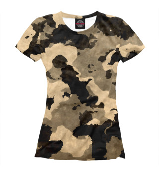 Женская футболка Поле армейский